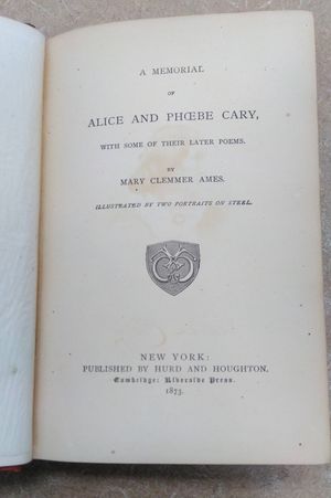 A Memorial of Alice and Phoebe Gary With Some of Their Later Poems image number 2