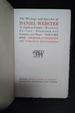 The Writings and Speeches of Daniel Webster image number 1
