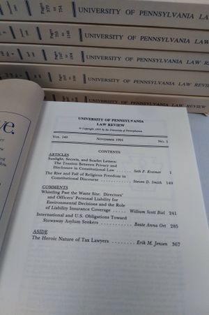 University of Pennsylvania Law Review Volume 140 Numbers 1-5 image number 1