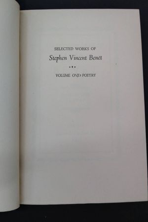 Selected Works of Stephen Vincent Benet (2 Vol Set) image number 0