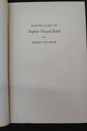 Selected Works of Stephen Vincent Benet (2 Vol Set) image number 1