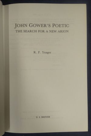 John Gower's Poetic: The Search for a New Arion image number 1