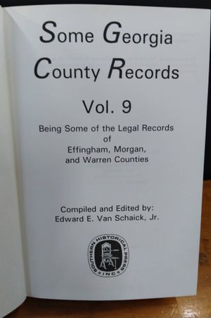Some Georgia County Records Volume 9 image number 1
