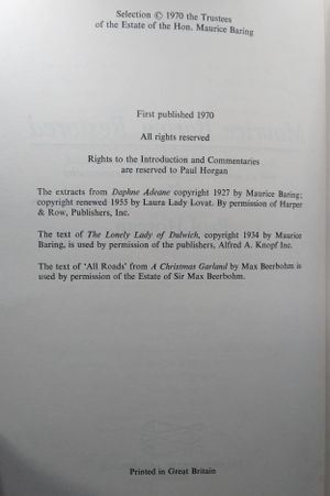 Maurice Baring Restored: Selections from His Work, image number 2
