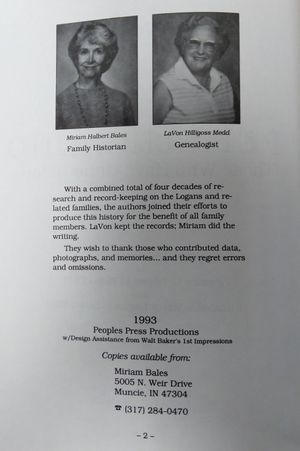 Remembering Those Who Have Gone Before: Descendants of James L. Logan (1798-1881) and Elizabeth Mann Logan (1804-1880) image number 1