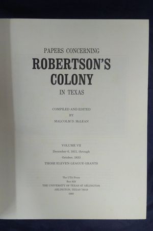 Papers Concerning Robertson's Colony in Texas image number 2