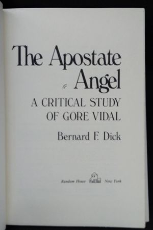 The Apostate Angel: A Critical Study of Gore Vidal image number 1