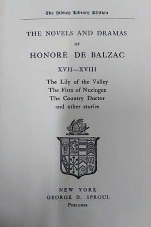 The Works of Honore de Balzac XVII-XVIII image number 0