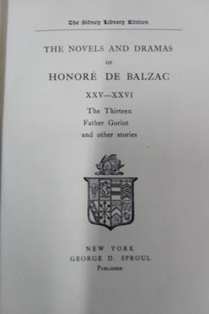 The Works of Honore de Balzac XXV-XXVI image number 1