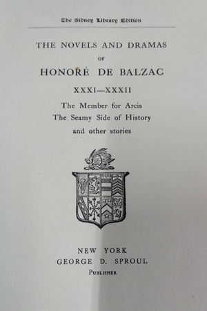 The Works of Honore de Balzac XXXI-XXXII image number 1
