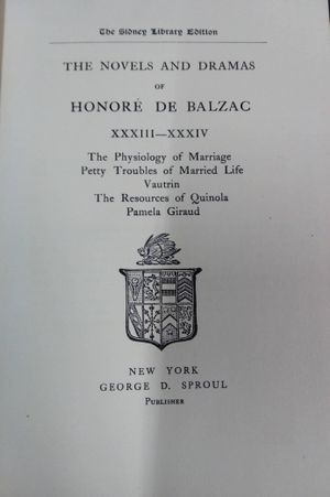The Works of Honore de Balzac XXXIII-XXXIV image number 2