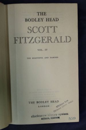 The Beautiful and Damned (The Bodley Head Scott Fitzgerald, Vol. IV) image number 1