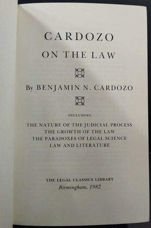Cardozo on the Law image number 1
