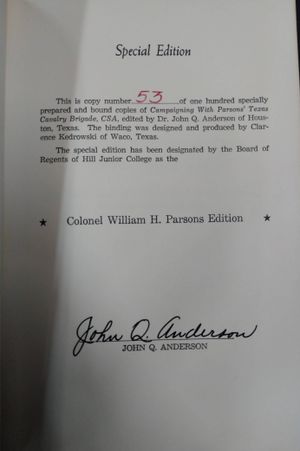 Campaigning With Parsons' Texas Cavalry Brigade, CSA: The War Journal and Letters of the Four Orr Brothers, 12th Texas Cavalry Regiment image number 1