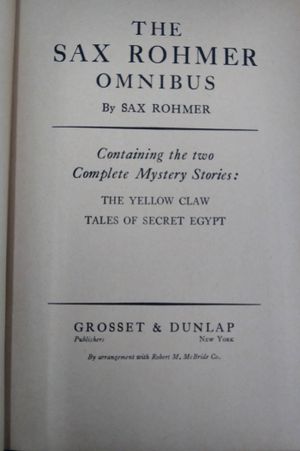 Sax Rohmer Omnibus: The Yellow Claw/ Tales of Secret Egypt image number 1