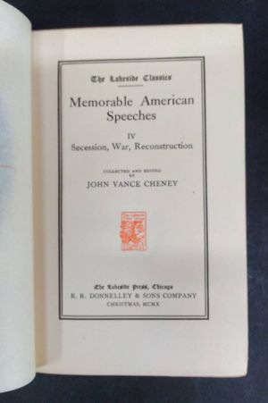 Memorable American Speeches IV: Secession, War, Reconstruction image number 2