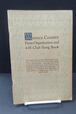 Waseca Country Farm Organization and 4-H Club Song Book image number 0