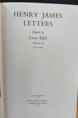 Henry James Letters image number 1