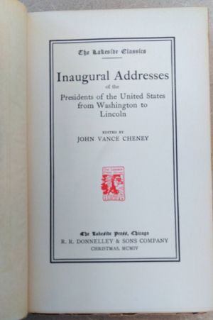 Inaugural Addresses of the Presidents of the United States from Washington to Lincoln image number 0
