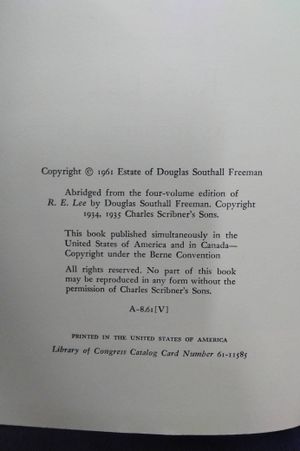 Lee: An Abridgement by Richard Harwell of the Four Volume R. E. Lee by Douglas Southall Freeman image number 1
