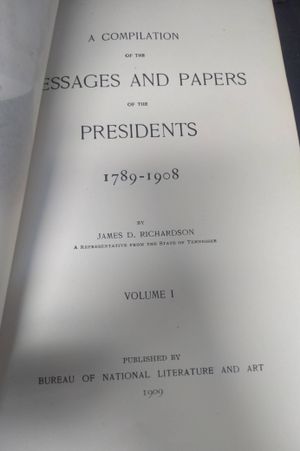 A Compilation of the Messages and Papers of the Presidents, Volumes I-XI, including Index image number 2