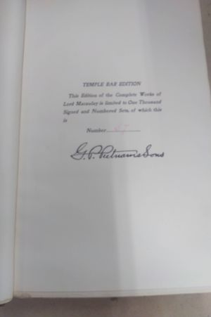 The Complete Works of Lord Macaulay 5 Volume Set image number 1