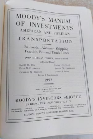 Moody's Transportation: Railroads, Airlines, Shipping, Traction, Bus and Truck Lines image number 1