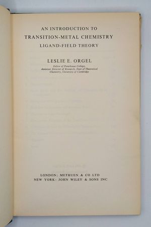 An Introduction to Transition-Metal Chemistry: Ligand-Field Theory image number 1