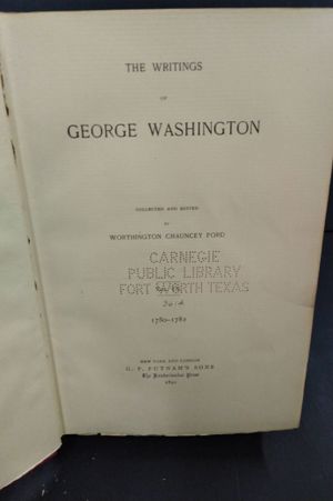 The Writings of George Washington Vol. IX image number 1