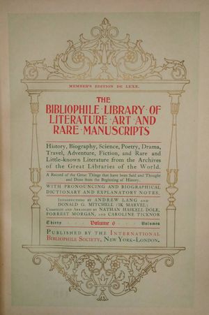 The Bibliophile Library of Literature, Art, and Rare Manuscripts image number 1