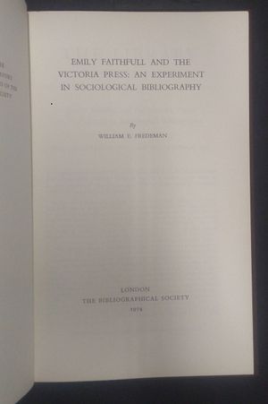 Emily Faithfull and the Victoria Press: An Experiment in Sociological Bbliiography image number 1