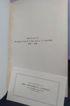 Some Letters of Monsignor Louis E. Caillet and August N. Chemidlin, 1868-1899 image number 1