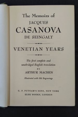 The Memoirs of Jacques Casanova De Seingalt (6 volume set) image number 1