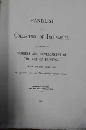 Handlist of a Collection of Incunabula image number 1