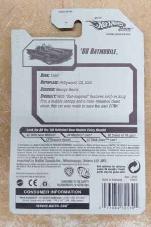 Hot Wheels '66 Batmobile (Signed by Burt Ward) image number 2