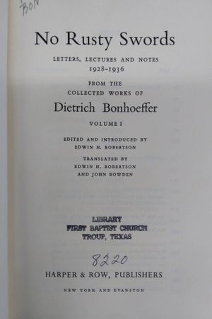 No Rusty Swords: Letters, Lectures and Notes 1928-1936, Collected Works, Volume I image number 1
