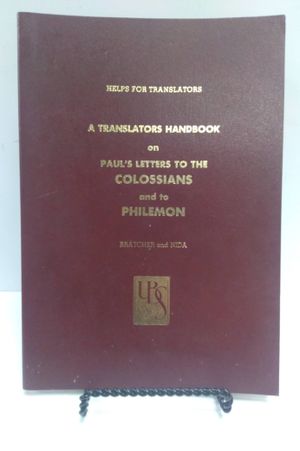 A Translators Handbook on Paul's Letters to the Colossians and to Philemon image number 0