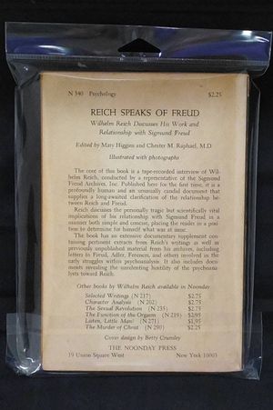 Reich Speaks of Freud : Wilhelm Reich Discusses His Work and His Relationship With Sigmund Freud image number 1