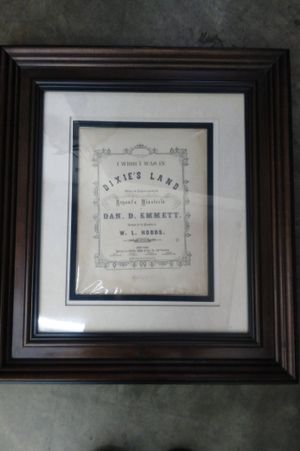 Framed Dixie Land Sheetmusic image number 0