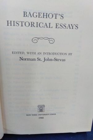 Bagehot's Historical Essays image number 1