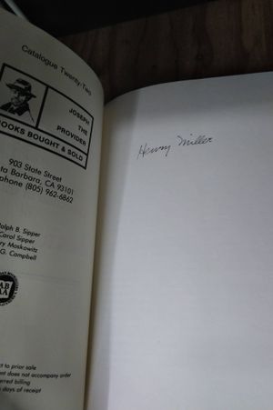 A Descriptive Catalogue of the Dr. James F. O'Roark Collection of the Works of Henry Miller image number 2