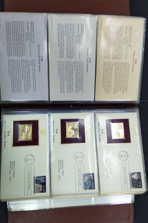 Golden Replicas Of United States Stamps Proof Replicas On a Gleaming Surface Of 22kt Gold image number 2