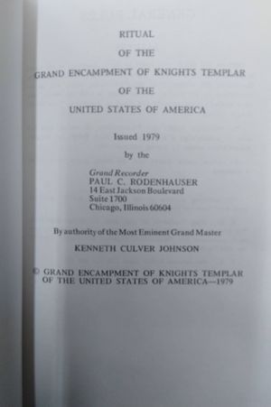 Ritual of the Grand Encampment of Knights Templar of the United States image number 0