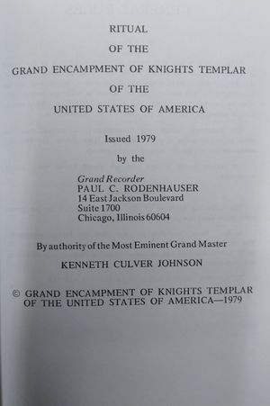 Ritual of the Grand Encampment of Knights Templar of the United States image number 0