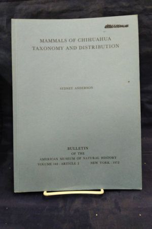 Mammals of Chihuahua Taxonomy and Distribution image number 0