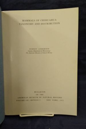 Mammals of Chihuahua Taxonomy and Distribution image number 1