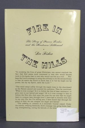 Fire in the hills;: The story of Parson Frakes and the Henderson Settlement image number 1