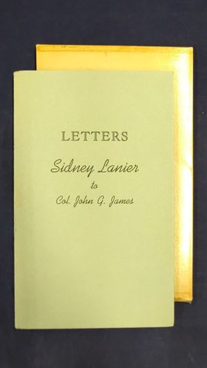 Letters: Sidney Lanier to Col. John G. James image number 0
