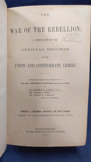 War of the Rebellion: Seires I Volume XXXVIII Part IV image number 1