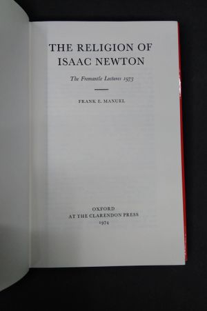Religion of Isaac Newton: Freemantle Lectures, 1973 image number 2